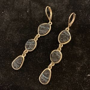 Black and Gold Dangle Earrings